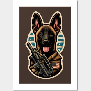Belgian Malinois Soldier Posters and Art
